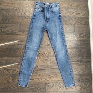 Zara Blue Skinny Jeans Women's Size 2 High Waisted Stretch Denim